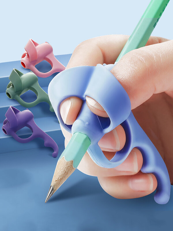 Prise crayon porte-crayon de couleur, 4 pièces, poignée de stylo professionnelle gauche, appareil d'écriture pour enfants, papeterie