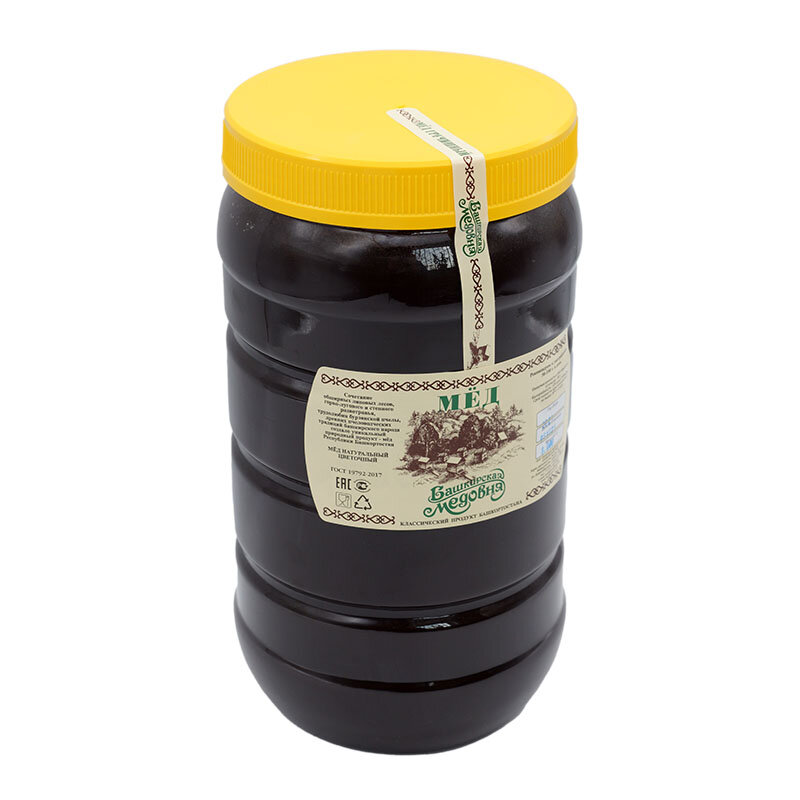 น้ำผึ้ง Bashkir ธรรมชาติ Buckwheat Bashkir น้ำผึ้ง3000กรัมพลาสติก Bidon ขนม Altai สุขภาพอาหาร Candy น้ำตาล