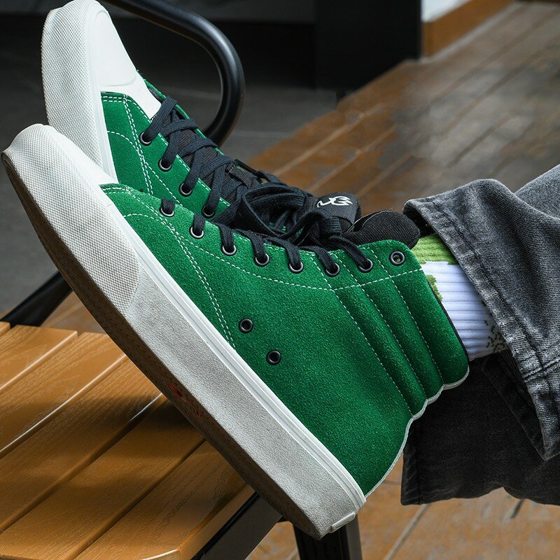 Joiints حذاء قماش عالي الجودة أخضر للطلاب الرجال موضة حذاء رياضة سكيتبورادر عادية الدانتيل متابعة المشي رياضة أوبدوره المضادة للانزلاق