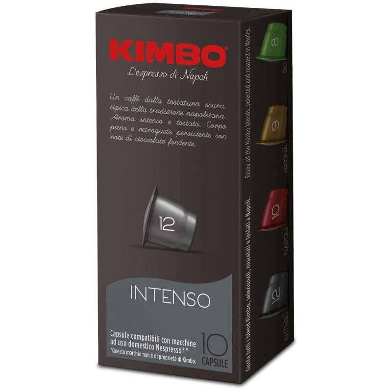 Cápsulas de café Kimbo compatibles con Nespresso-intenso (10x10 cápsulas)
