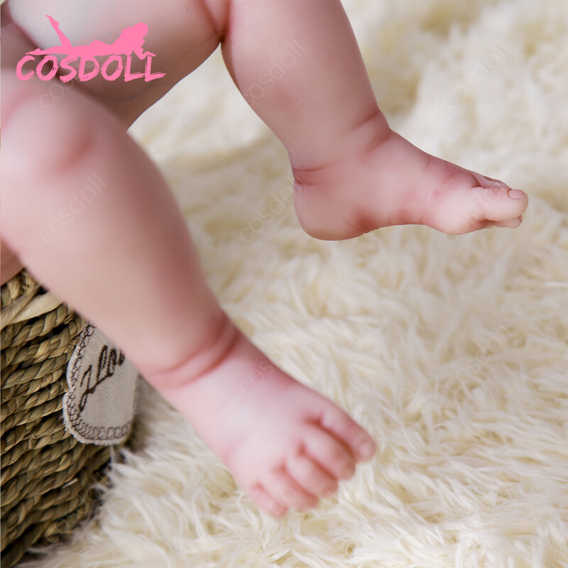 COSDOLL 47cm 2.65kg 100% Full Silicone Reborn Doll Lifelike Newborn 3 Colors Eyes Choices Realistic Baby Toys for Children #03