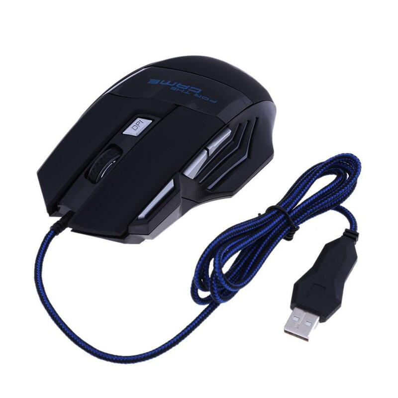 Mouse per Computer Mouse da gioco cablato USB 7 pulsanti Mouse da gioco ottico retroilluminato a LED regolabile da 5500 DPI per PC portatile