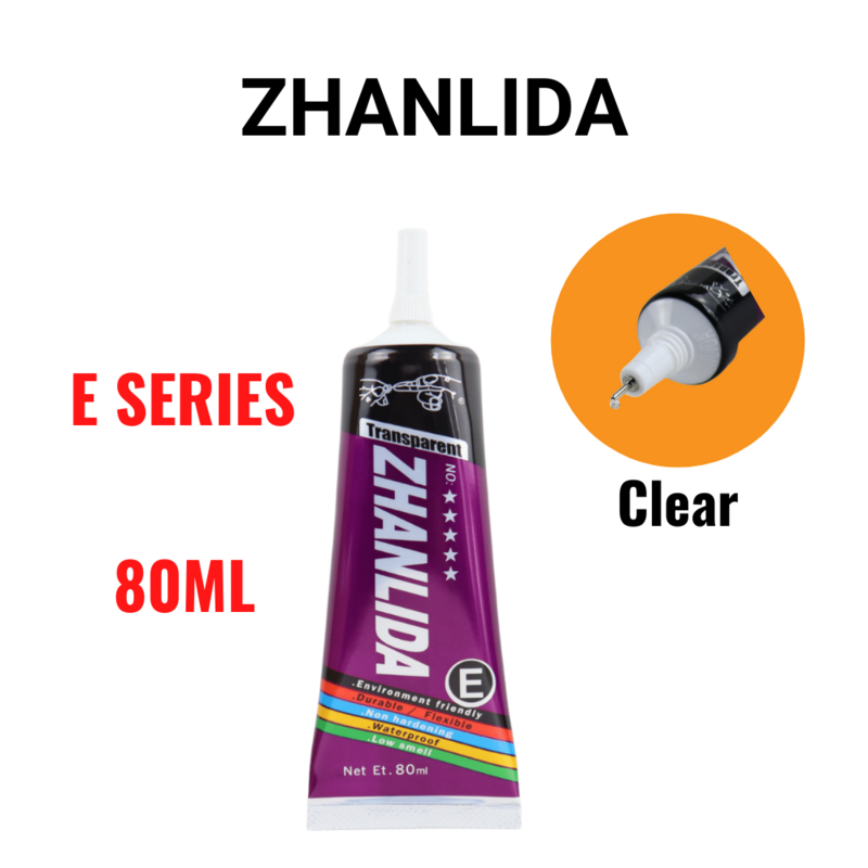 Zhanlida E 80ML Clear Contact DIY Adhesive Universal Repair Glue With Precision Applicator Tip