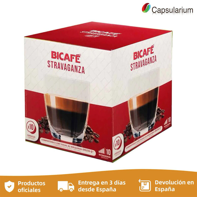 커피 스트라바간자, 에스프레소 인텐스 비카페. 델타 Q - Capsularium 호환 분쇄 커피 캡슐 10 개 상자