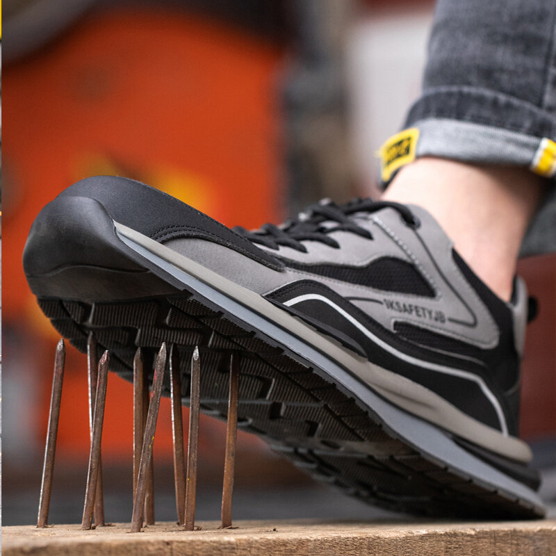 Waliantile men confortável casual segurança sapatos de trabalho botas anti-smashing indestrutível sapatos de trabalho anti-deslizamento botas de segurança