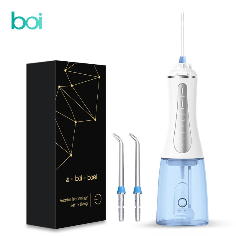 Boi-irrigador bucal eléctrico para dientes postizos, irrigador Dental recargable por USB, 5 modos, tanque de 350ml