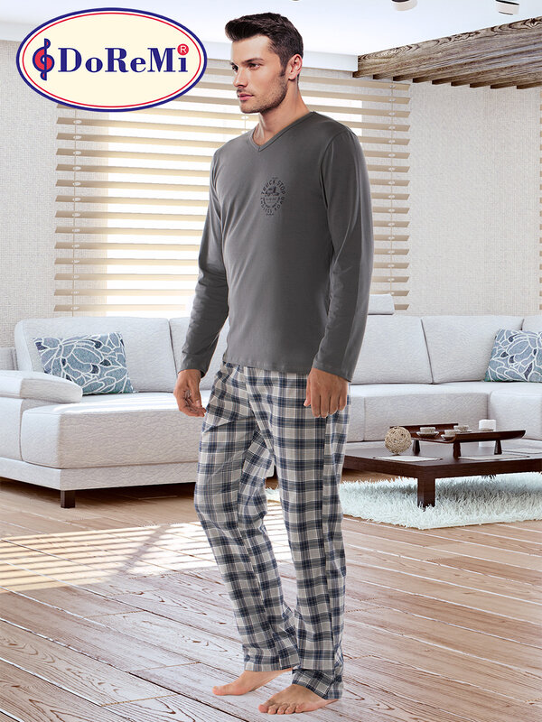 %100 Premium Cotton 2 Pieces Sleepwear Set for Men - Nightgowns Pyjamas Sleepshirts Homewear Nightdress TopNight Wear Pajamas