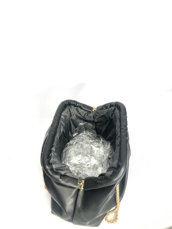 Замечательный дизайн, черная сумка ручной работы для женских ежедневных особых случаев, золотая цепочка 30x1 5