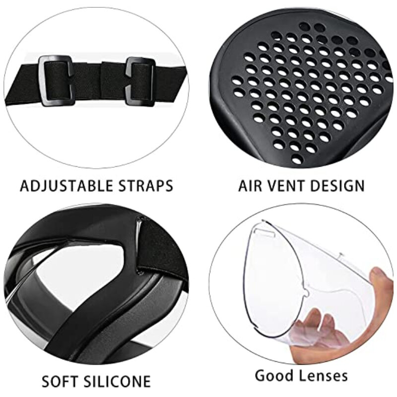 Lunettes de sécurité transparentes pour casque de vélo, protection complète pour les yeux, coupe-vent, Anti-buée