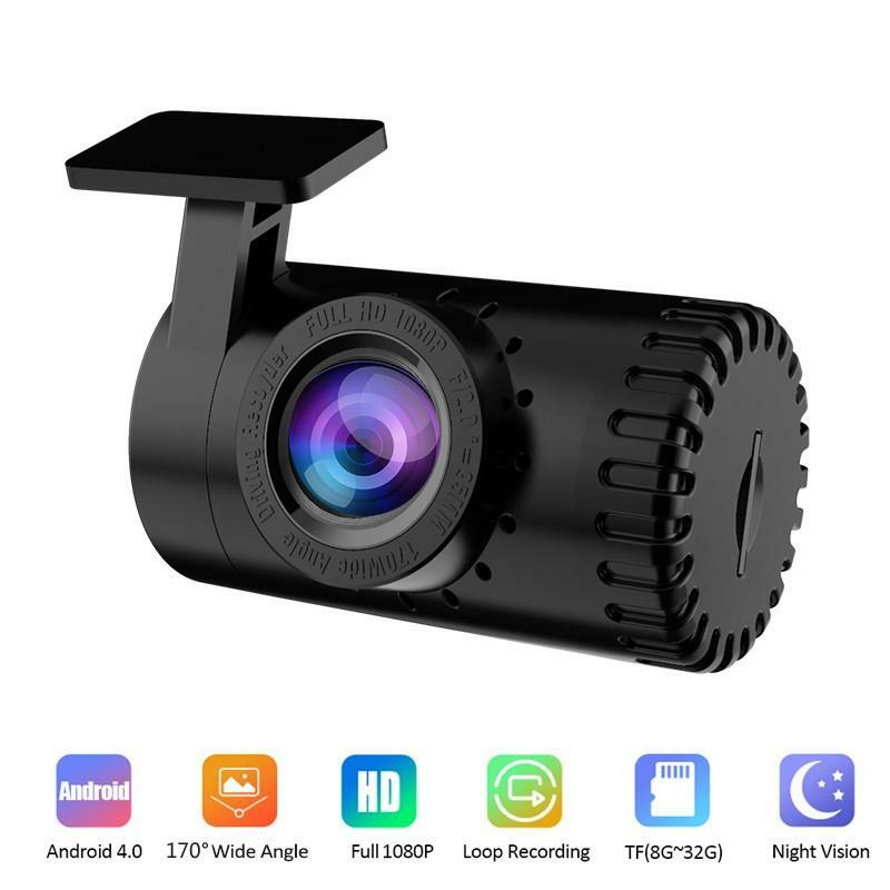 1080P HD Car Video Camera Night Vision Dash Cam Video Recorder Android USB 170° Wide Angle Car Dashcam Hidden Auto DVR Register