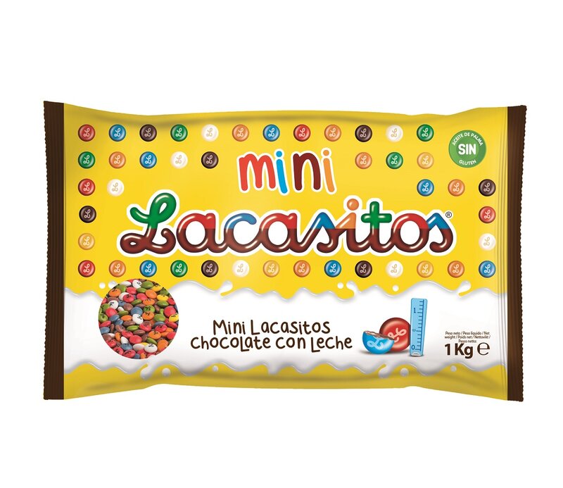 Мини-пакет Lacasitos, 1 кг, маленькая молочная шоколадная grageas с цветным сахаром