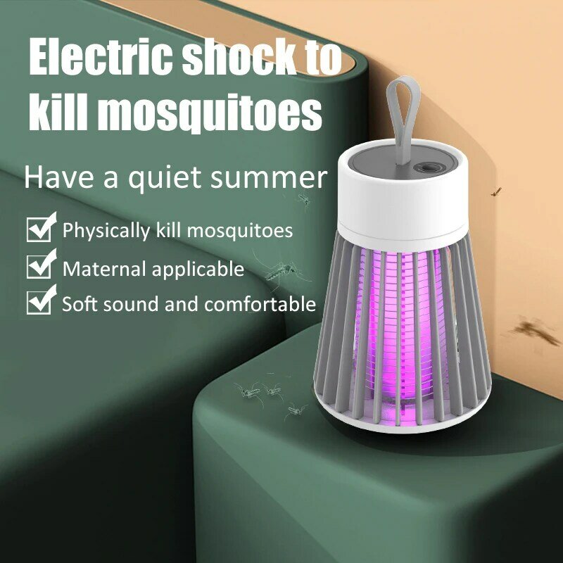 Lámpara eléctrica Antimosquitos portátil, repelente de insectos, USB, LED, trampa para mosquitos, recargable