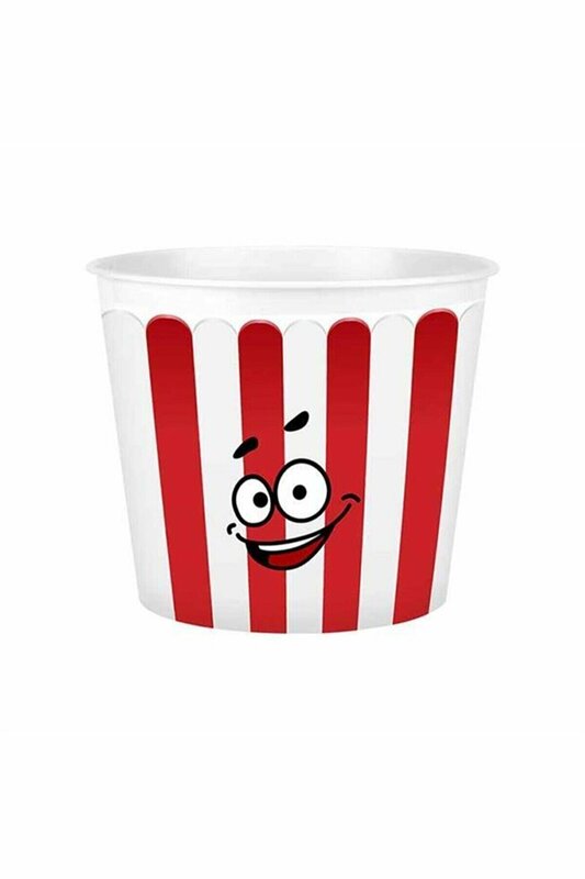 4 PCs Corn Chips Bucket 2.2 Liter Popcorn, Chips, popcorn Bucket Container Smiling Face Organizer Cookie Sinema Modern 2022