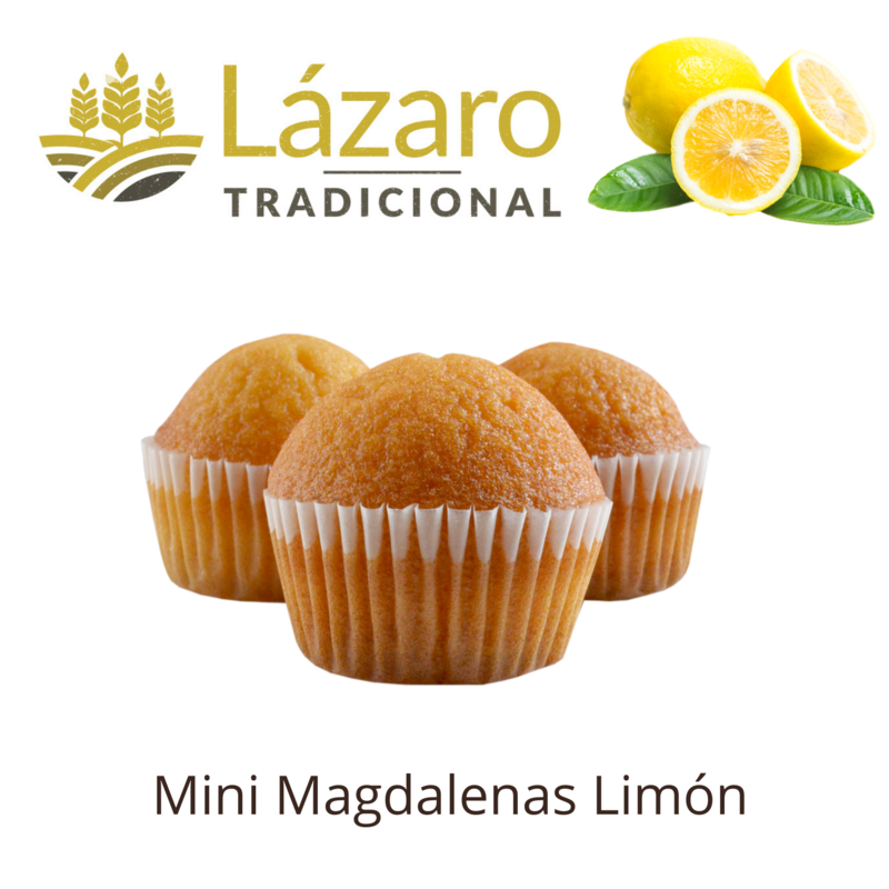 Lázaro Pack Surtido De Mini Magdalenas, 4 Tipos Diferentes.(Sabor Limón),(Dos Chocolates),( Pepitas De Chocolate) Y (0% Azúcar).