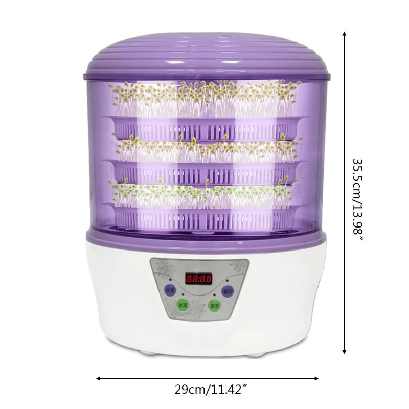 Bean Sprouts Machine Electric Seed Germinator Thermostat Green Vegetable Seedling Growth Bucket Automatic Bean Sprouting Machine