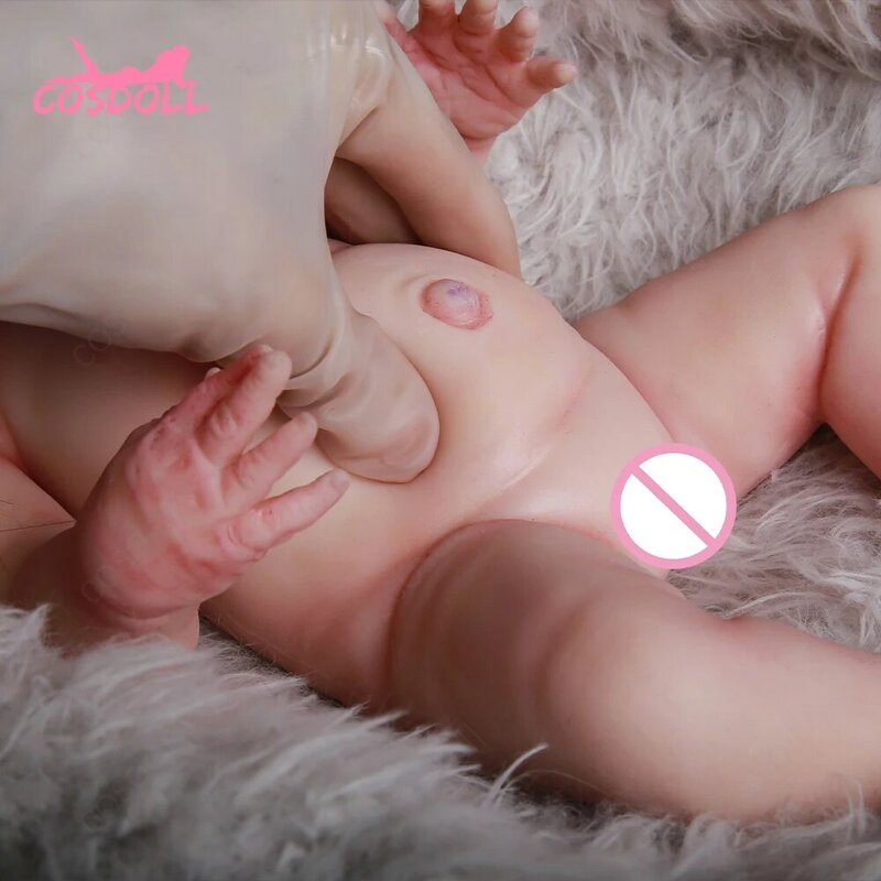 Reborn Doll 42CM 2.5KG Full silicone solid BeBe Baby Dolls Toddler for Children Toys Realistic Elf big ears nipple Toys #16