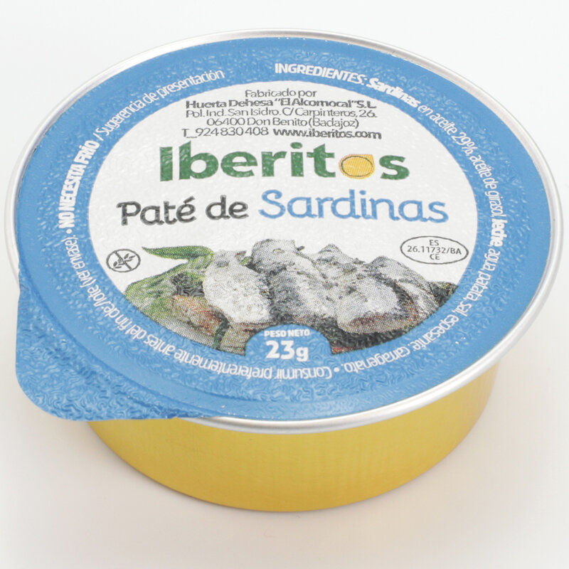 IBERITOS-cash box set 16 Packs 4unds Pate de sardine in pod 23g-sardine