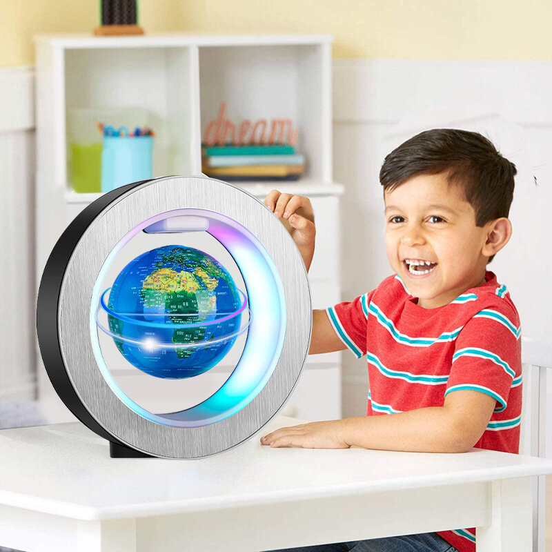 Globo de levitación magnética LED para niños, lámpara de noche giratoria con mapa del mundo, luz de bola, lámpara de mesa, decoración del hogar