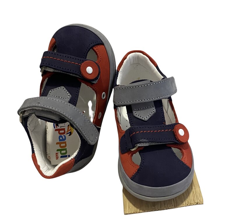 Pappikids modelo (0201) menino primeiro passo sapatos de couro ortopédico