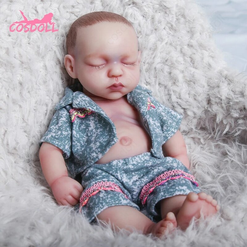 Unpainted Reborn Doll 31CM semifinished articles Toys Lifelike Newborn Baby Doll very soft full silicone doll Birthday Gift #08