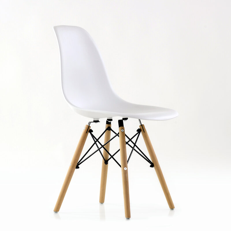 94894 Barneo N-12 пластиковый кухонный белый стул на деревянном основании интерьерный стул мебель для кухни стул столовый стул в гостиную стул кух...