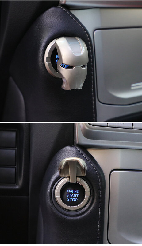Ferro man tampa do botão interruptor de ignição, para interior do carro, botão de parada de ignição