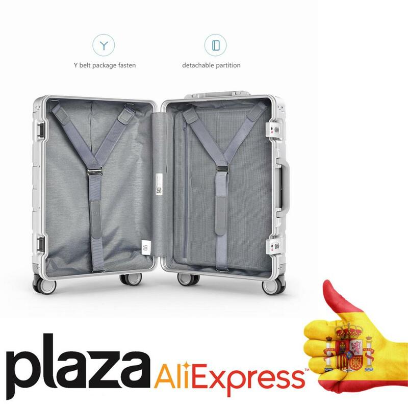 Xiaomi 90FUN Spinner rueda equipaje maleta de viaje 20 "Carry-on con correa Y Pull-rod de calidad superior todo-aluminio cuerpo
