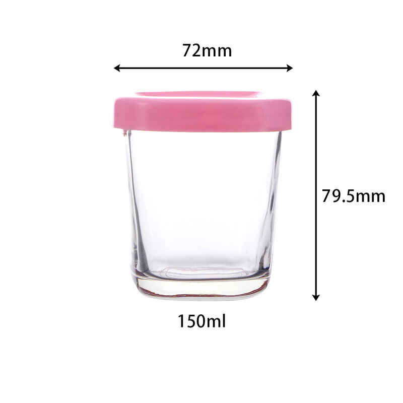 Mini Yogurt Jars Reusable 5 oz Glass Favor Jars with Lids Glass Jam Honey Pudding Jars Home Wedding Baby Food Storage Containers