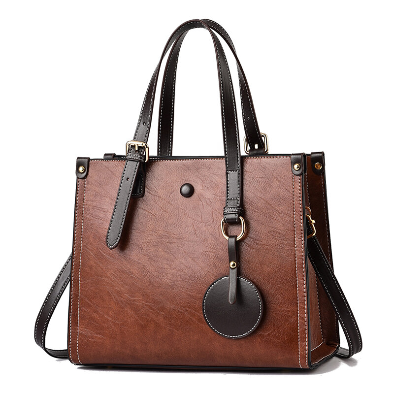 حقيبة حمل عادية الإناث حقيبة يد فاخرة سعة كبيرة حقيبة كتف للنساء السيدات Vintage حقيبة جلدية بو Crossbody كيس الرئيسي