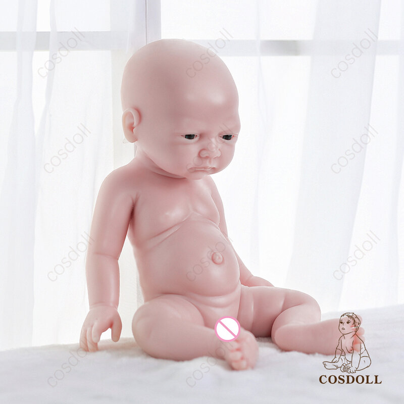 Boneca reborn bebê 45cm, boneca sólida recém-nascido realista 2.9kg, boneca completa de silicone sem pintura inacabada para criação ou presente #01