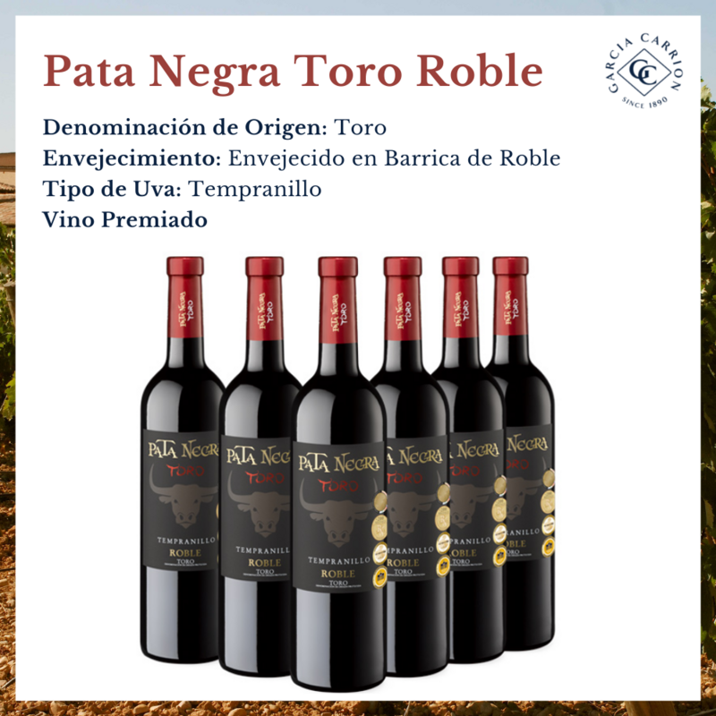 Vino Tinto | Pata Negra Edición Especial Fauna Ibérica D.O. Toro Tinto Roble 6 botellas x 750 ml | Graduación: 14.50% | Garcia Carrion | Vino Español | Super Deals