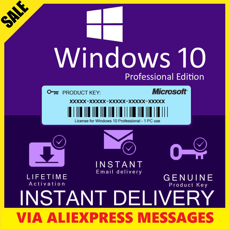 Windows_10_pro_key genuine código de ativação genuíno 32/64bit-win10professionnelle 100% trabalhando