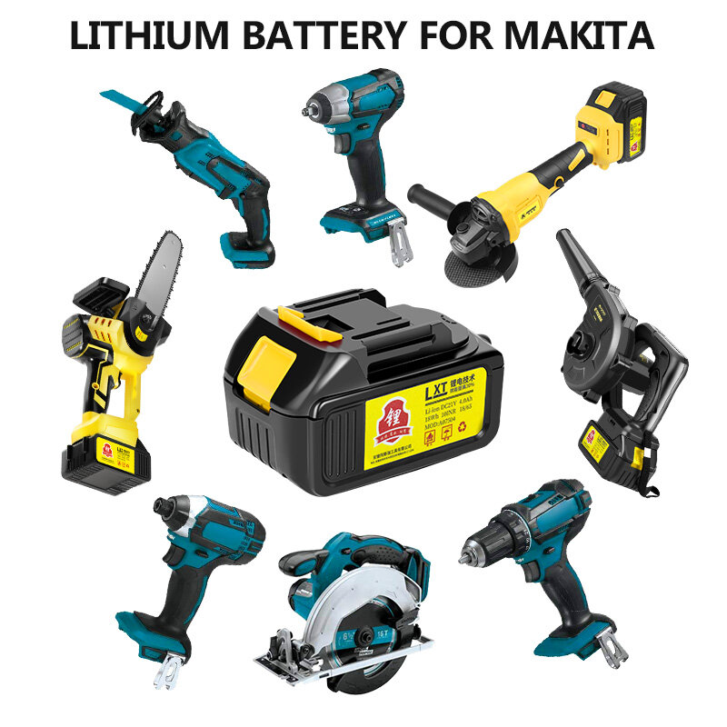 ASOYOGA-batería de litio recargable con Kit de cargador para herramientas eléctricas Makita, batería de iones de litio para destornillador, llave inglesa, amoladora angular
