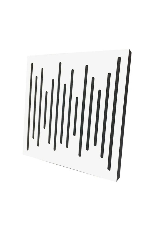 Difusor de madeira acústica 40x40 cm painel estúdio de música natural-branco-preto cor vidoeiro solução eficiente decoração de parede design artesanal armadilha de baixa frequência