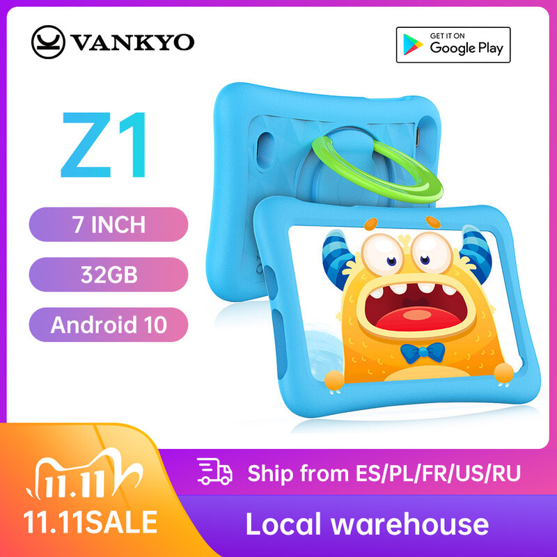 Vankyo Z1 Tablet Anak 7 Inci MatrixPad 32GB ROM Kidoz Pra Instal IPS HD Display WiFi Android Tablet Portabel Hadiah Anak-anak