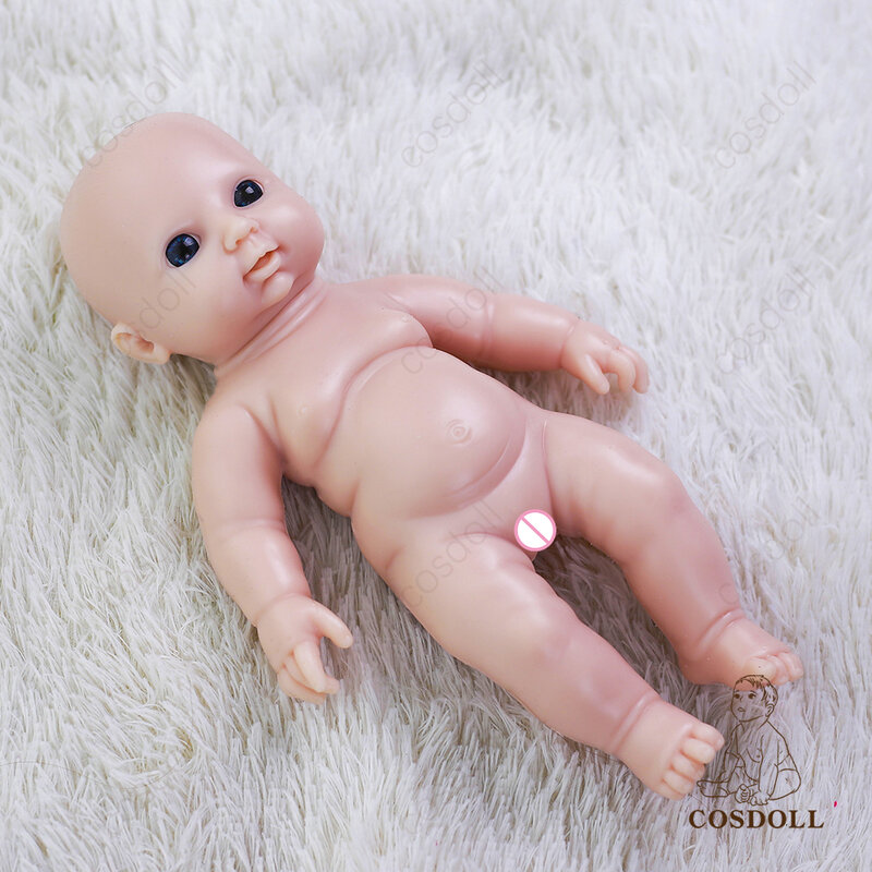 Muñeca Reborn de 31CM para bebé, juguetes sin pintar, artículos semiterminados, cuerpo completo de silicona, muñeco para niño recién nacido, juguete bonito para la creación #09