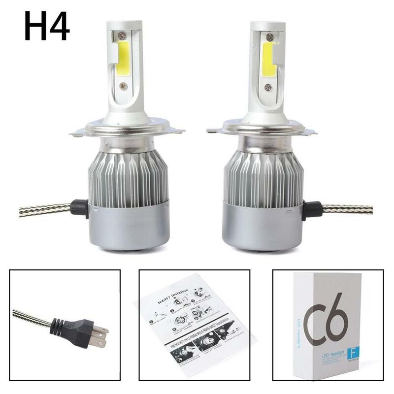 Auto lâmpadas led h7 h4 H1-2pzs c6 led carro faróis kit 36w 3800lm branco farol lâmpadas led transporte do farol