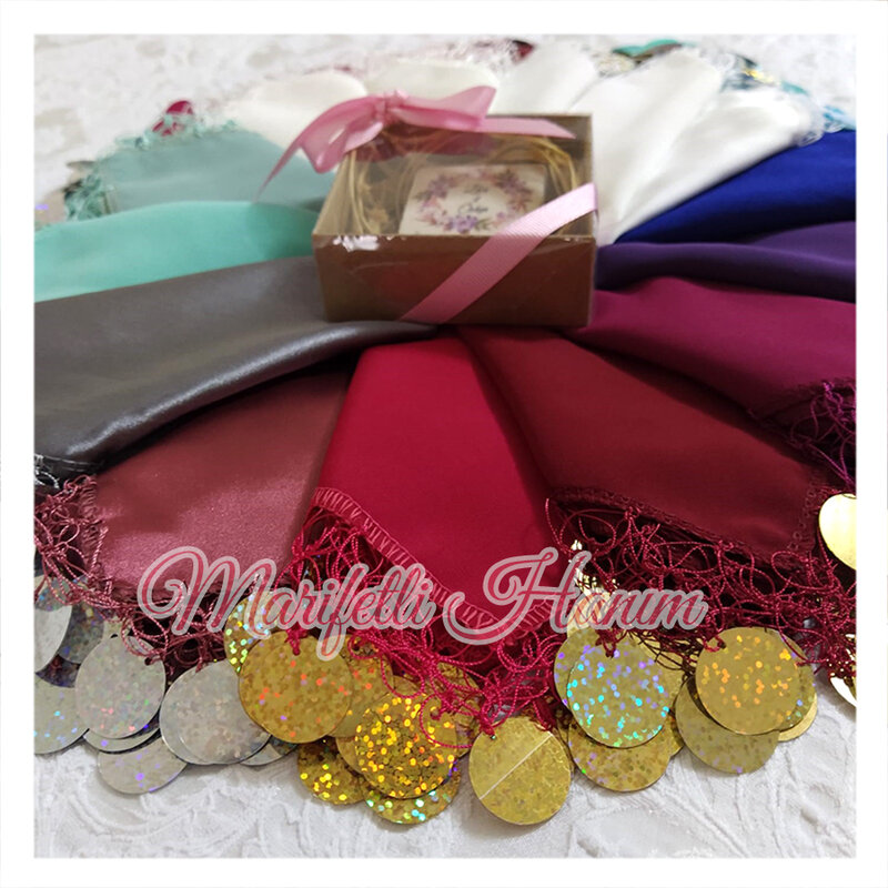 Mixed Color 10 Pieces Package Gelin Halay Mendili for Bride and Bridesmaids Henna and Wedding Dance Scarf Tanztücher Accessories