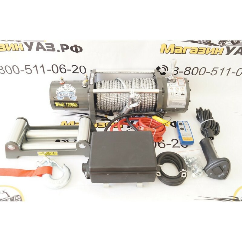 Winch car Electric 12v electric winch 12000lbs. 5443 kg removable control box, steel wire rope