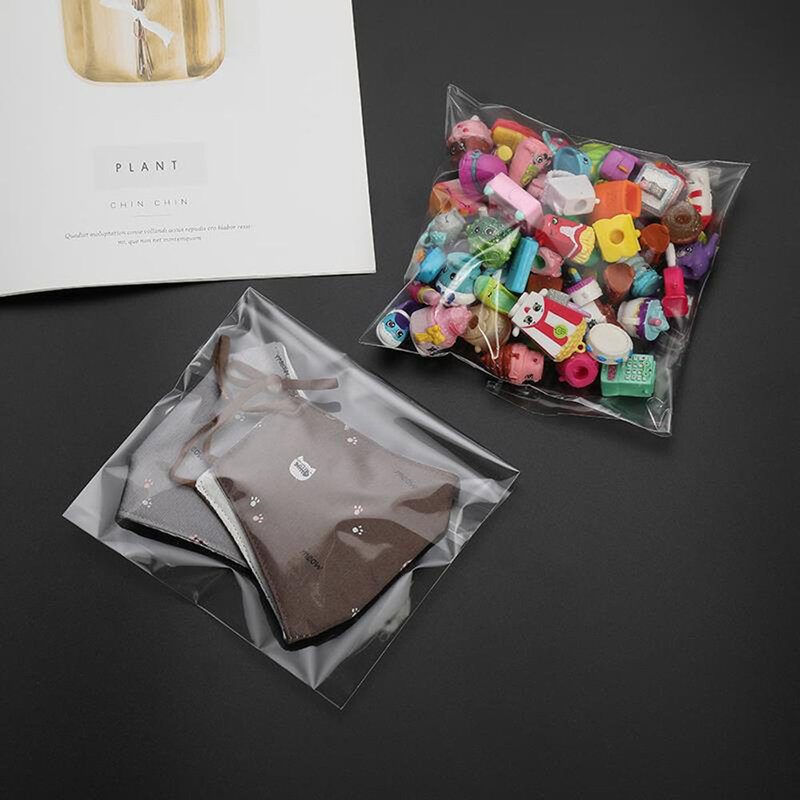 Novo 100 pçs transparente auto adesivo selo sacos opp plástico sacos de celofane presentes saco de doces & bolsa de jóias sacos de embalagem