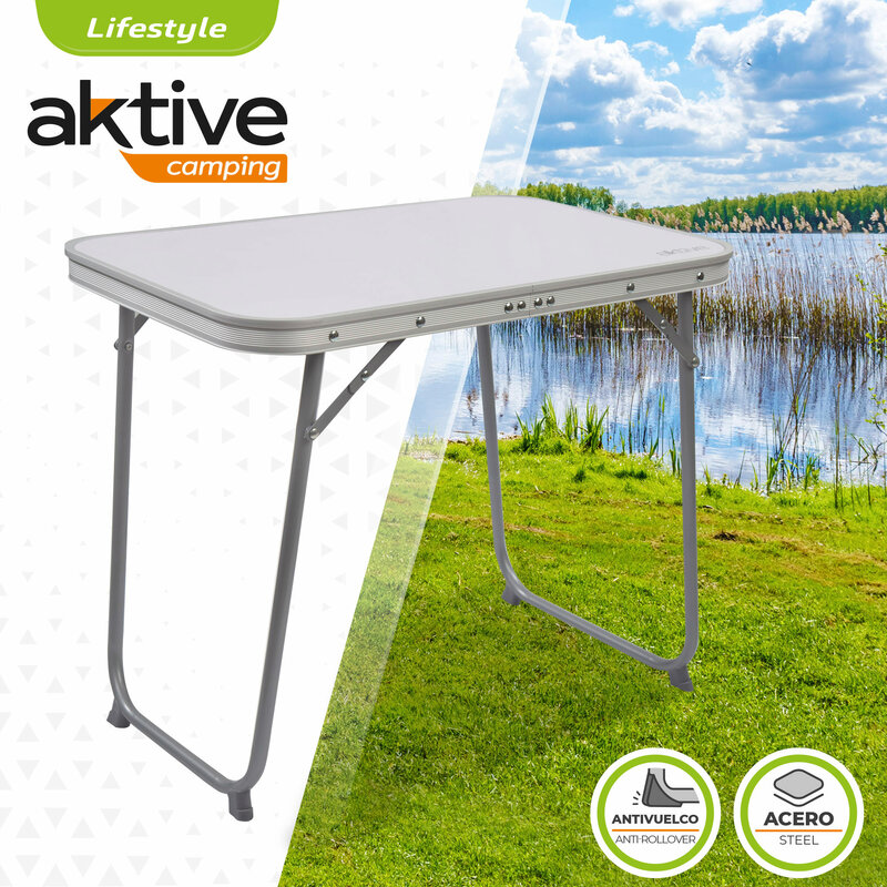 Składany stół aluminiowy na kemping aktywny camping 60x40x50 cm, składany stół kempingowy, stoły zewnętrzne, stół plażowy, składany stół z uchwyt do przenoszenia, składane stoły, lekkie stoły, biały stół składany