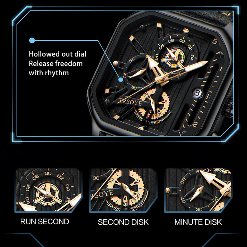 Belushi นาฬิกาสำหรับผู้ชายผู้หญิงนาฬิกาข้อมือนาฬิกาหนังผู้ชายนาฬิกาควอตซ์นาฬิกากันน้ำผู้ชาย...