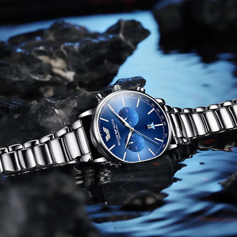 Belushi 2022 Luxe Horloge Voor Mannen Gratis Verzending Mannen Horloge Quartz Datum Chronograaf Mannen Horloge Lichtgevende Waterbestendig 30M