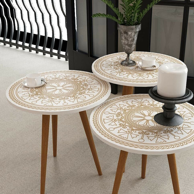 원형 거실 나이트 스탠드, 패턴 커피 테이블, 대형 프레젠테이션 테이블, 차 커피 서비스 테이블, 3 개