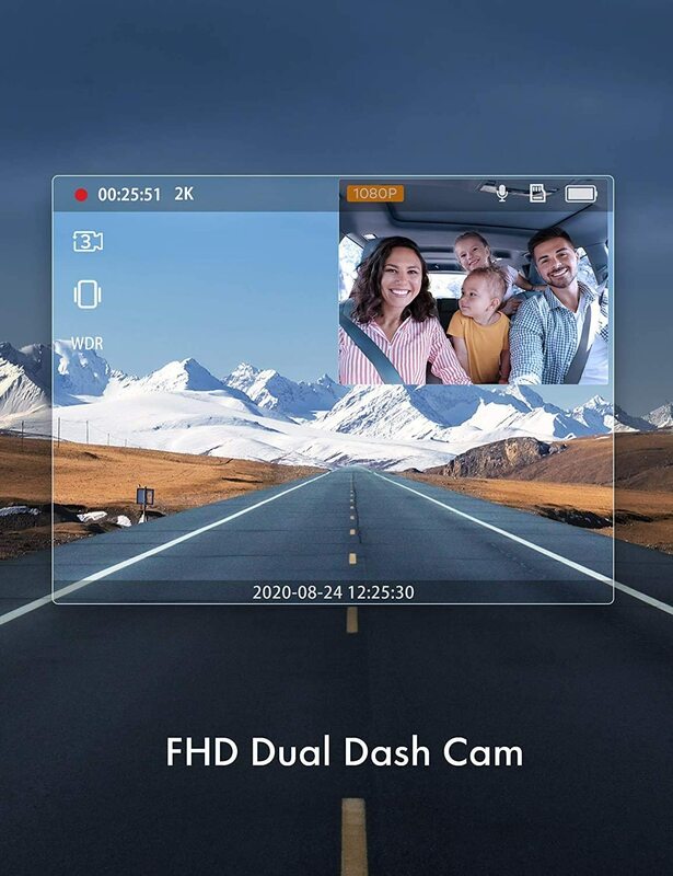 Apeman 2K Dual Dash Cam C880, Voor En 1080P Binnen Auto Rijden Recorder, sony Ir Nachtzicht Voor Taxi Driver, 170 ° Groothoek