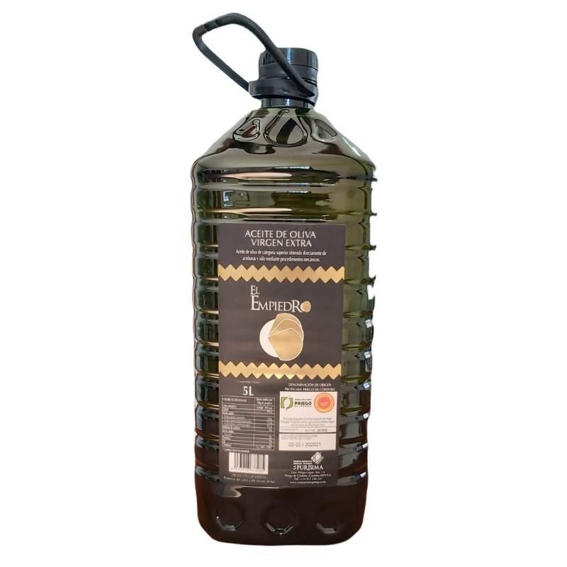 Dodatkowa oliwa virgin, marka "El Empiedro", najwyższa jakość, wysyłka z hiszpanii, 5 litrów