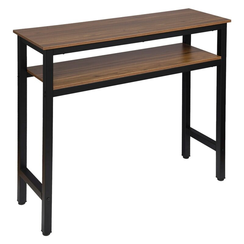 1 шт. черный барный стол 120x40x100 см, классический дизайн, обеденный стол из МДФ, металлическая рама, высокий стол, кухонный стол, барная мебель