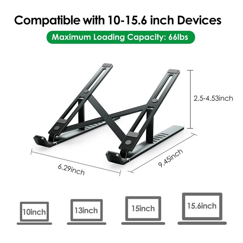 LICHEERS Laptop Stand for MacBook Pro Notebook Stand Foldable Aluminium Alloy Tablet Stand Bracket Metal Holder for Notebook