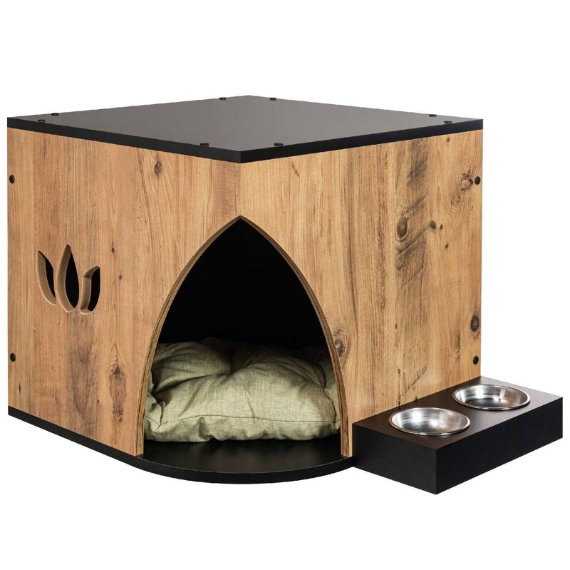 Casa de madera para gatos, cama de Interior para mascotas, cómoda perrera, suministros para mascotas, accesorios para gatos