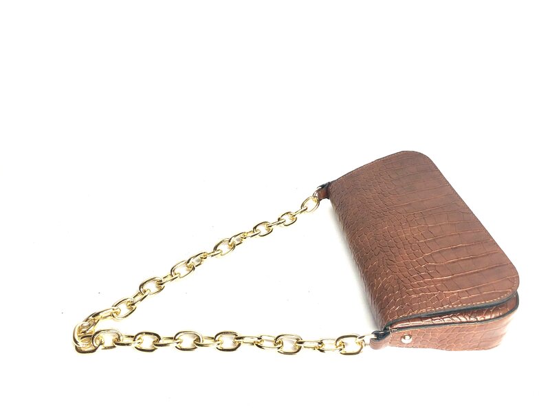 Bolso de Baguette con correa de cadena artesanal Wonder, diseño de mujer, 26x14cm